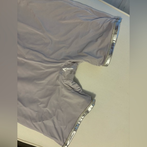 SKIMS Metallic Swim Cycle Suit in Nickel size M - Picture 5 of 12